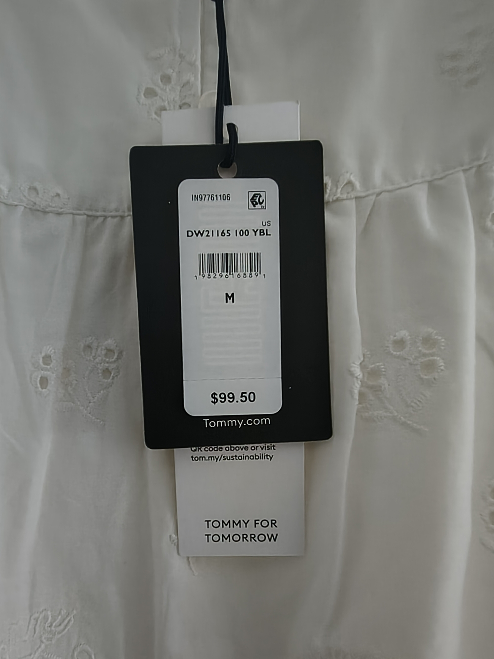 Tommy Hilfiger White Embroidered Midi Dress ( NEW w/ Tags )